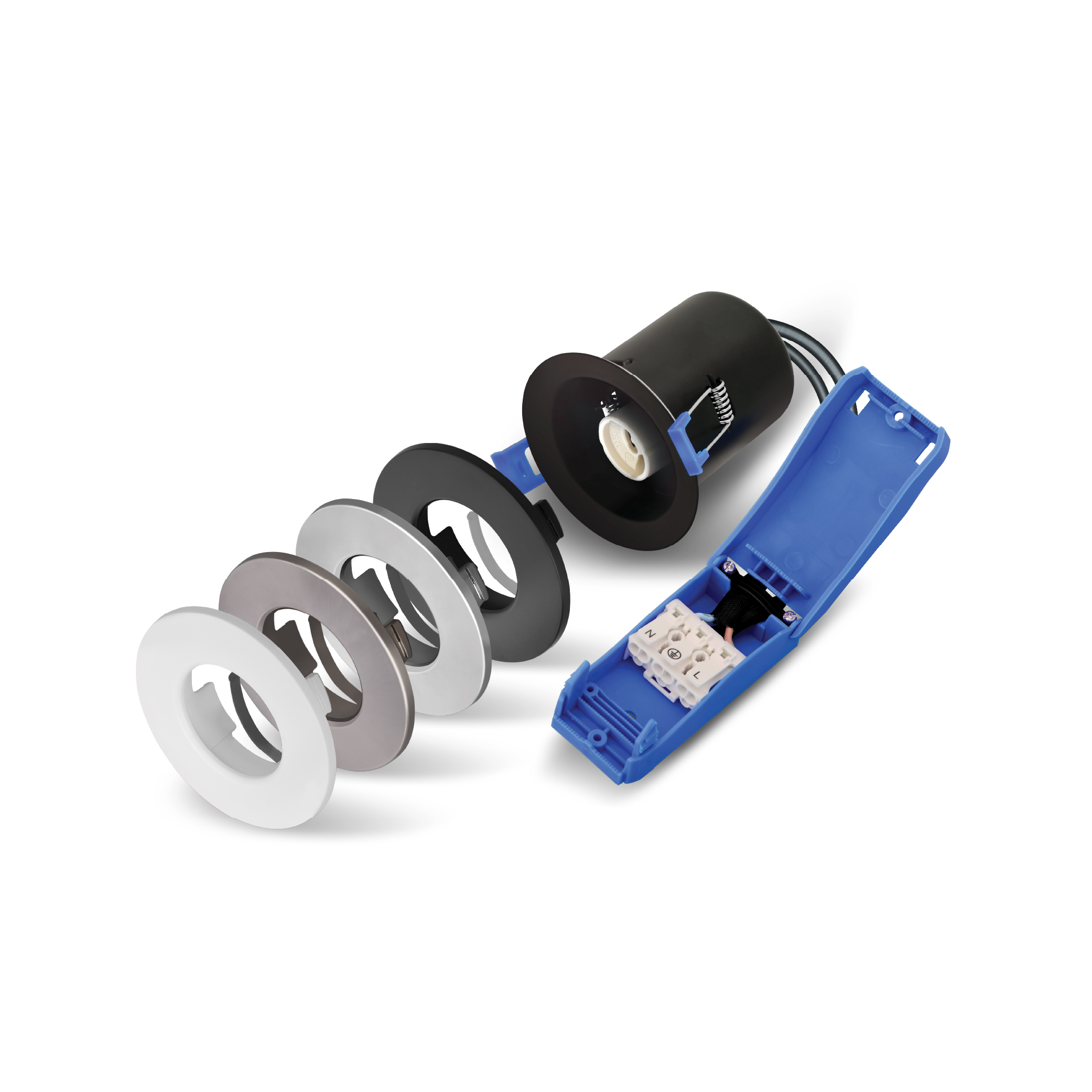 GU10 IP20 Fire rated Bezel in Brushed Chrome image