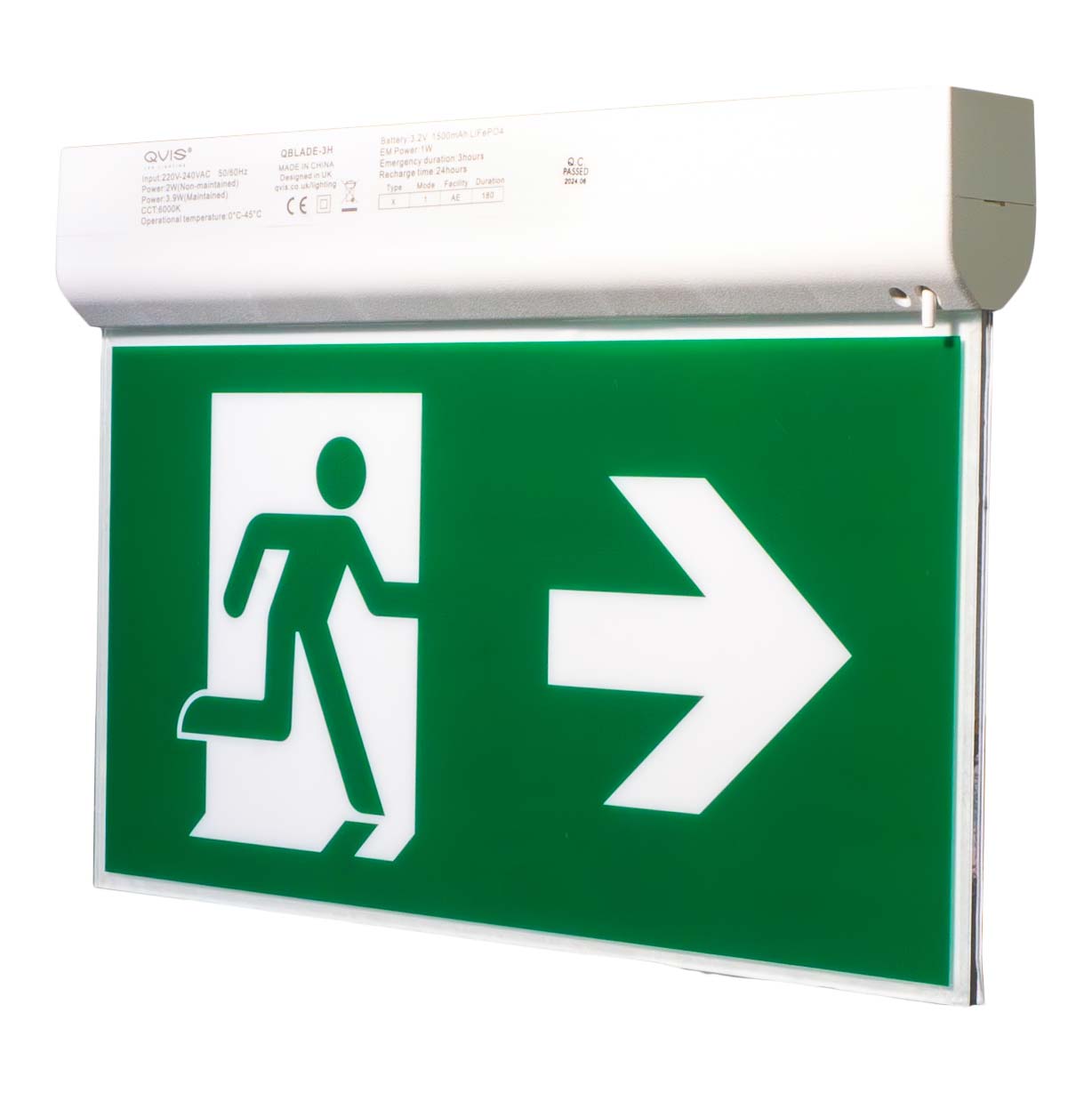 QBlade Black Manual and Self-Test Multi-Install Exit Sign image